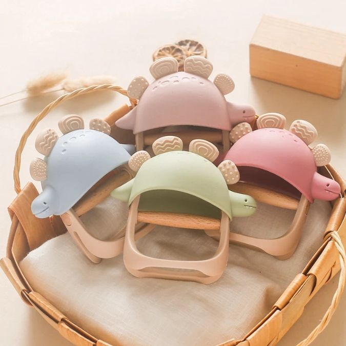 dinosaur baby teething glove