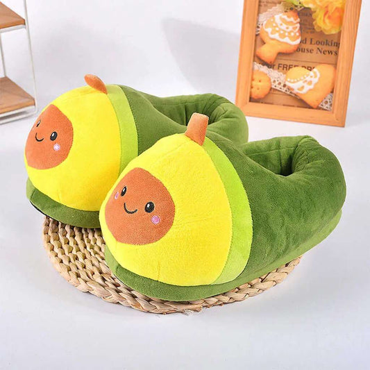Cute Green Happy Avocado Plush Slippers - slippers from Dear Cece - Just £15.99! Shop now at Dear Cece