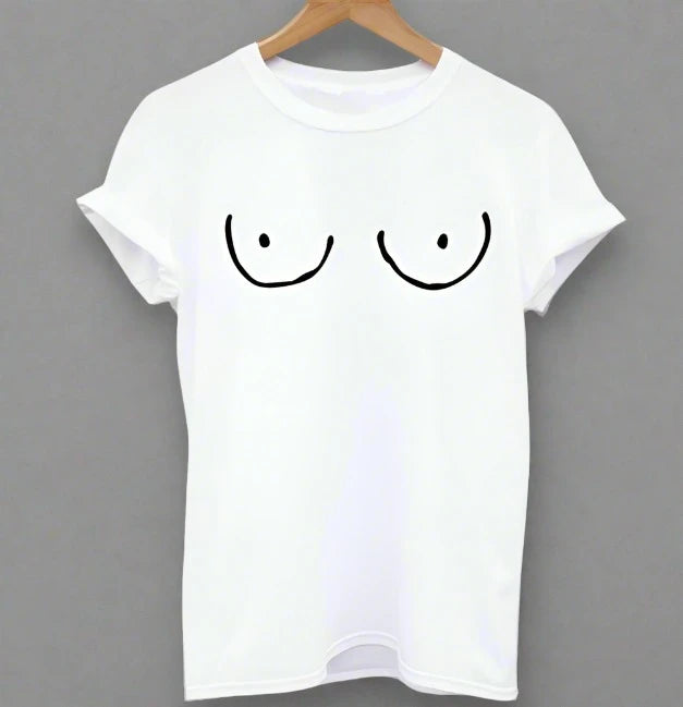 Feminist Free The Nipple Illustration T Shirt - White