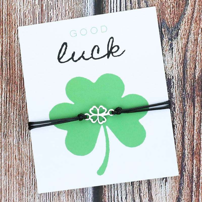 Good Luck Shamrock Wish Bracelet - Jewellery from Dear Cece - Just £6.99! Shop now at Dear Cece