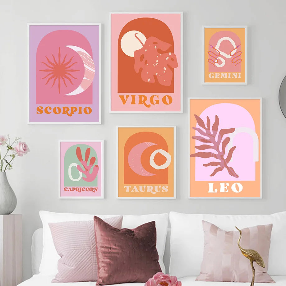 Zodiac Star Sign Botanical Plant Print - Wall Art from Dear Cece - Just £12.99! Shop now at Dear Cece