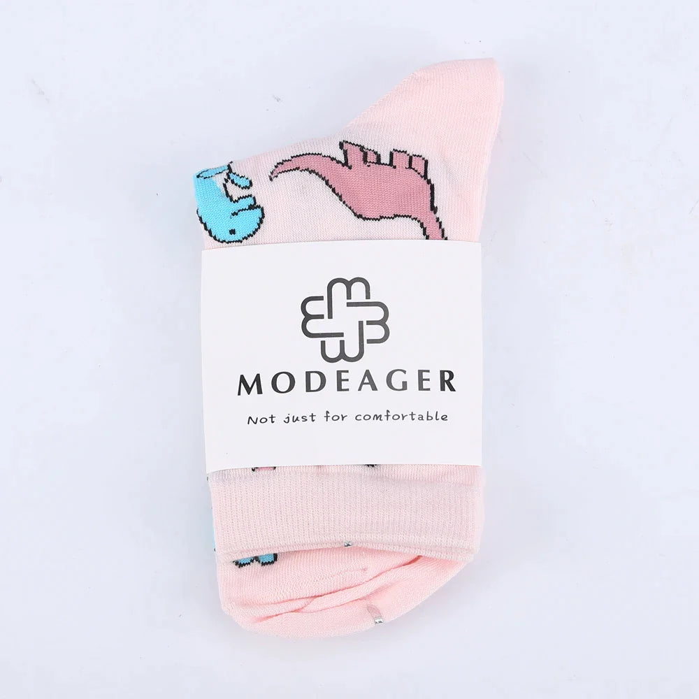 Pink Cute Dinosaur Women Socks - Socks from Dear Cece - Just £8.99! Shop now at Dear Cece