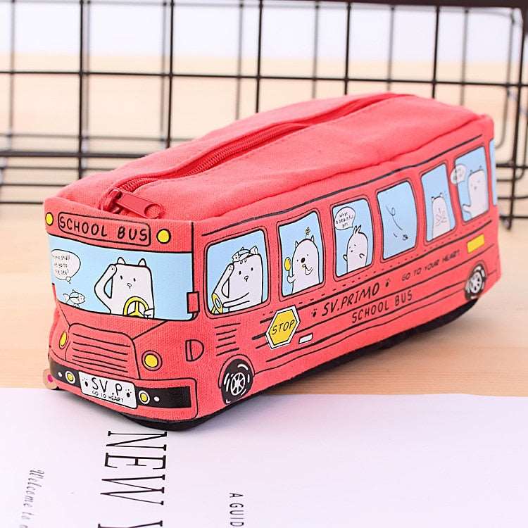 Cartoon Bus Canvas Pencil Case - Pencil Case from Dear Cece - Just £6.99! Shop now at Dear Cece