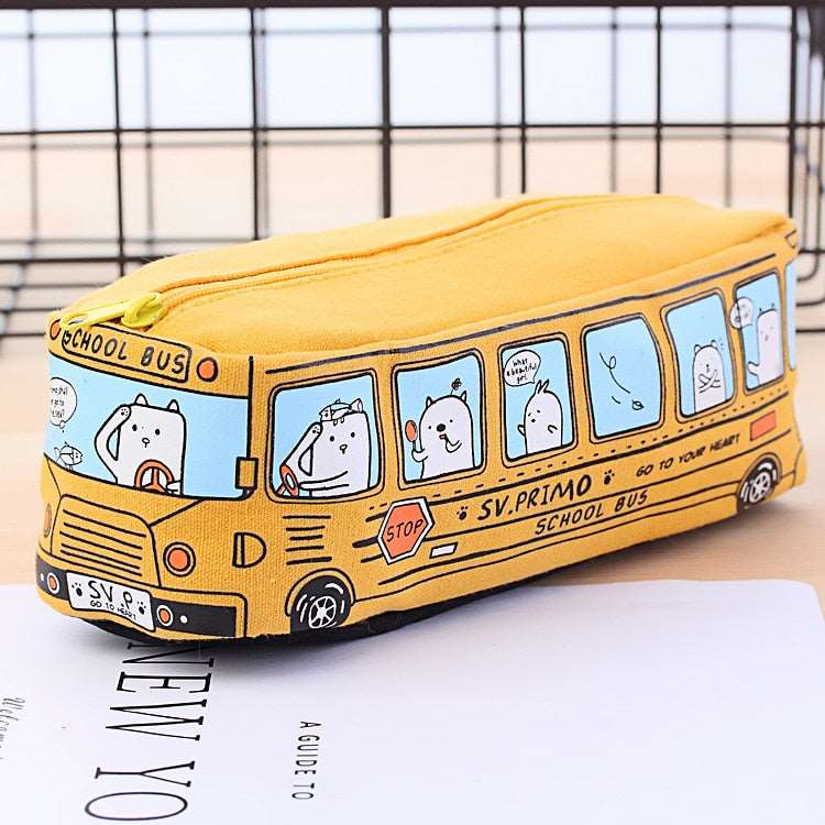 Cartoon Bus Canvas Pencil Case - Pencil Case from Dear Cece - Just £6.99! Shop now at Dear Cece