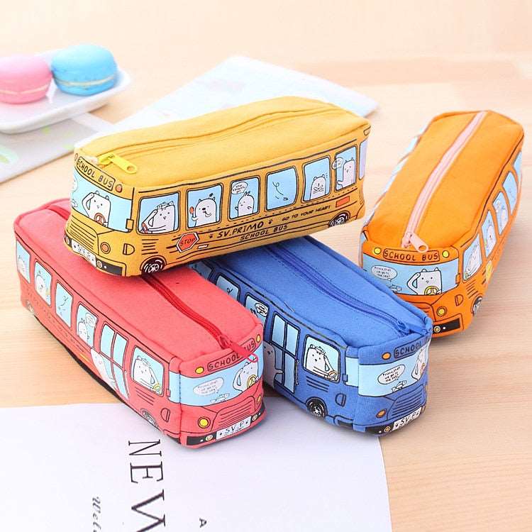 Cartoon Bus Canvas Pencil Case - Pencil Case from Dear Cece - Just £6.99! Shop now at Dear Cece