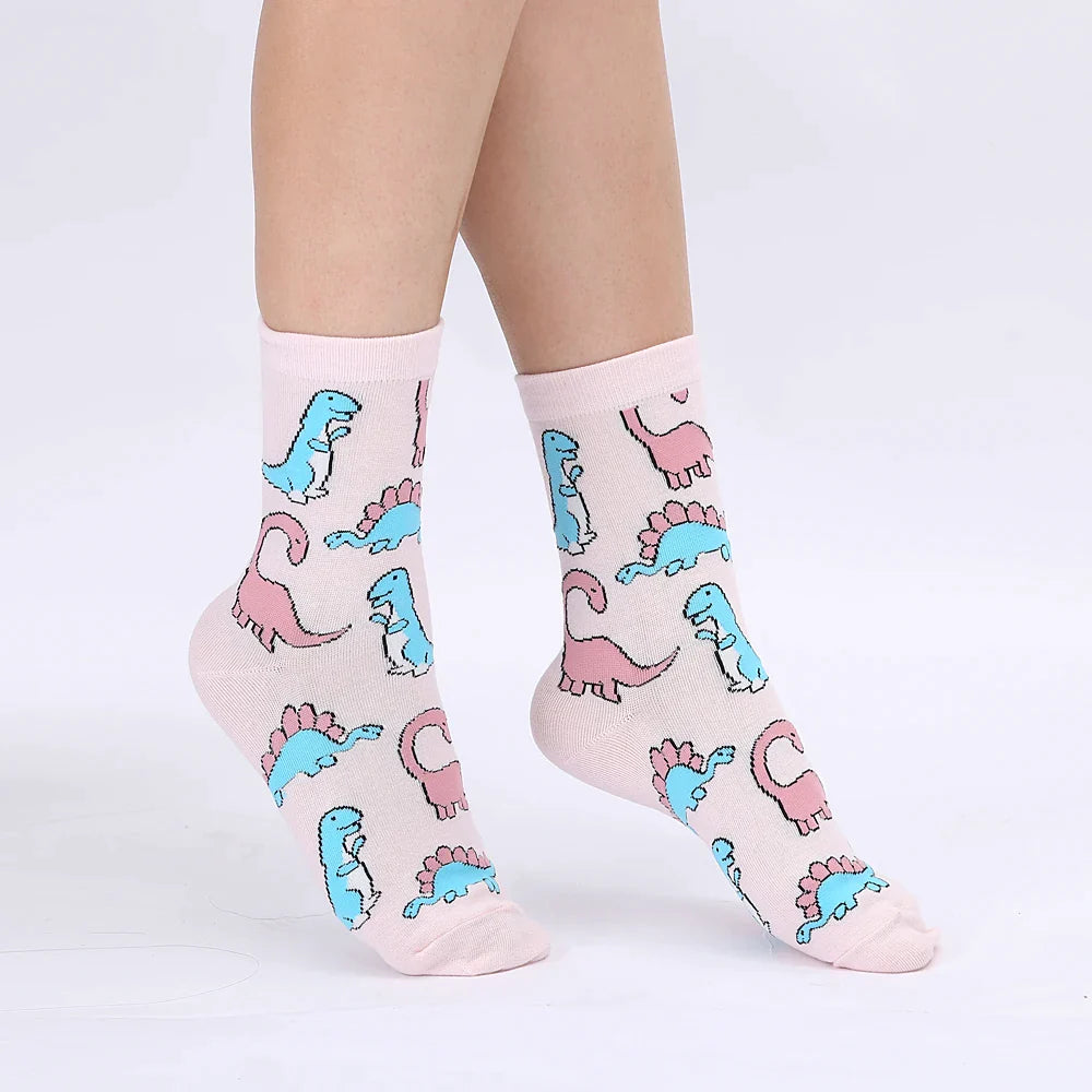 Pink Cute Dinosaur Women Socks - Socks from Dear Cece - Just £8.99! Shop now at Dear Cece