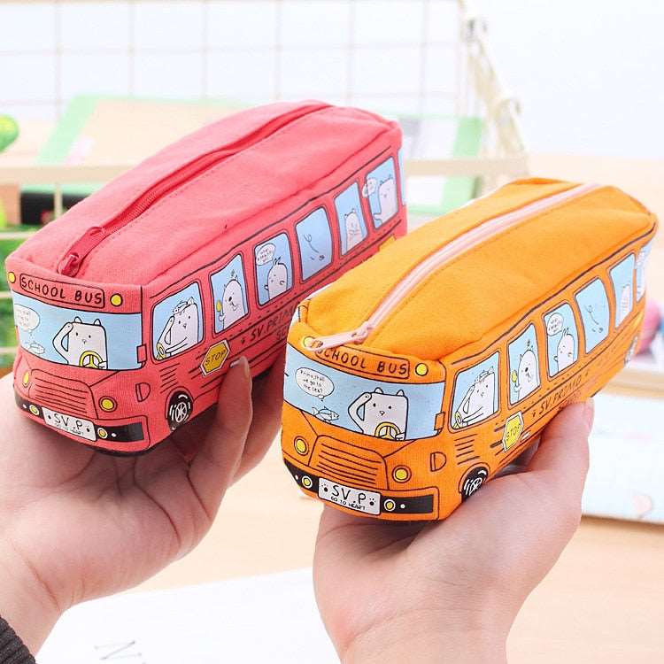 Cartoon Bus Canvas Pencil Case - Pencil Case from Dear Cece - Just £6.99! Shop now at Dear Cece