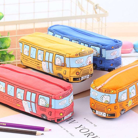 Cartoon Bus Canvas Pencil Case - Pencil Case from Dear Cece - Just £6.99! Shop now at Dear Cece