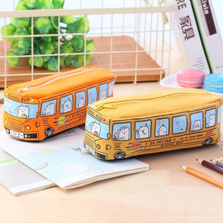 Cartoon Bus Canvas Pencil Case - Pencil Case from Dear Cece - Just £6.99! Shop now at Dear Cece