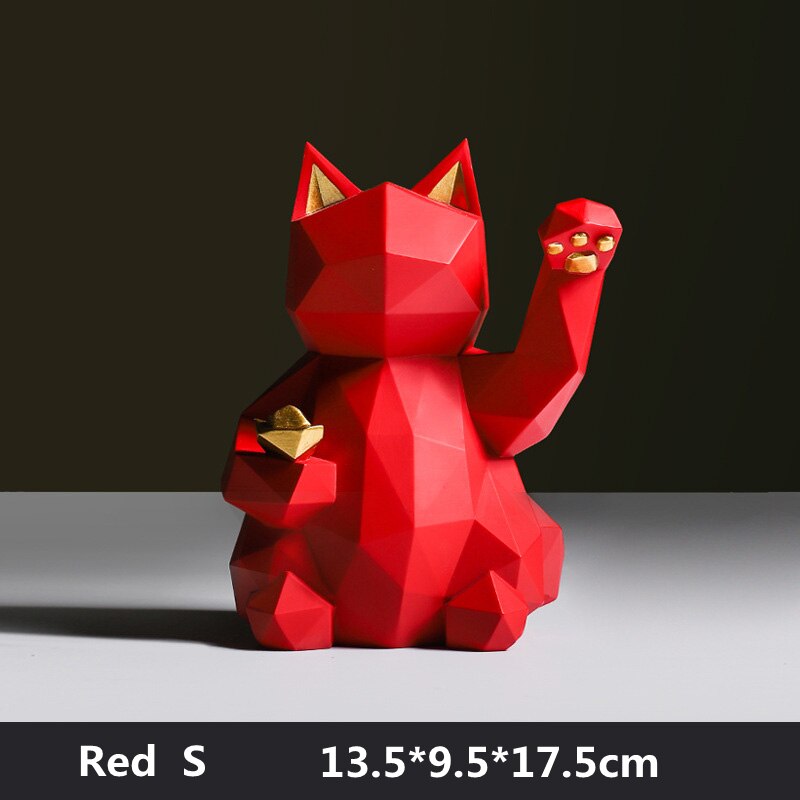 Geometric Lucky Cat Statue - Ornaments from Dear Cece - Just £29.99! Shop now at Dear Cece