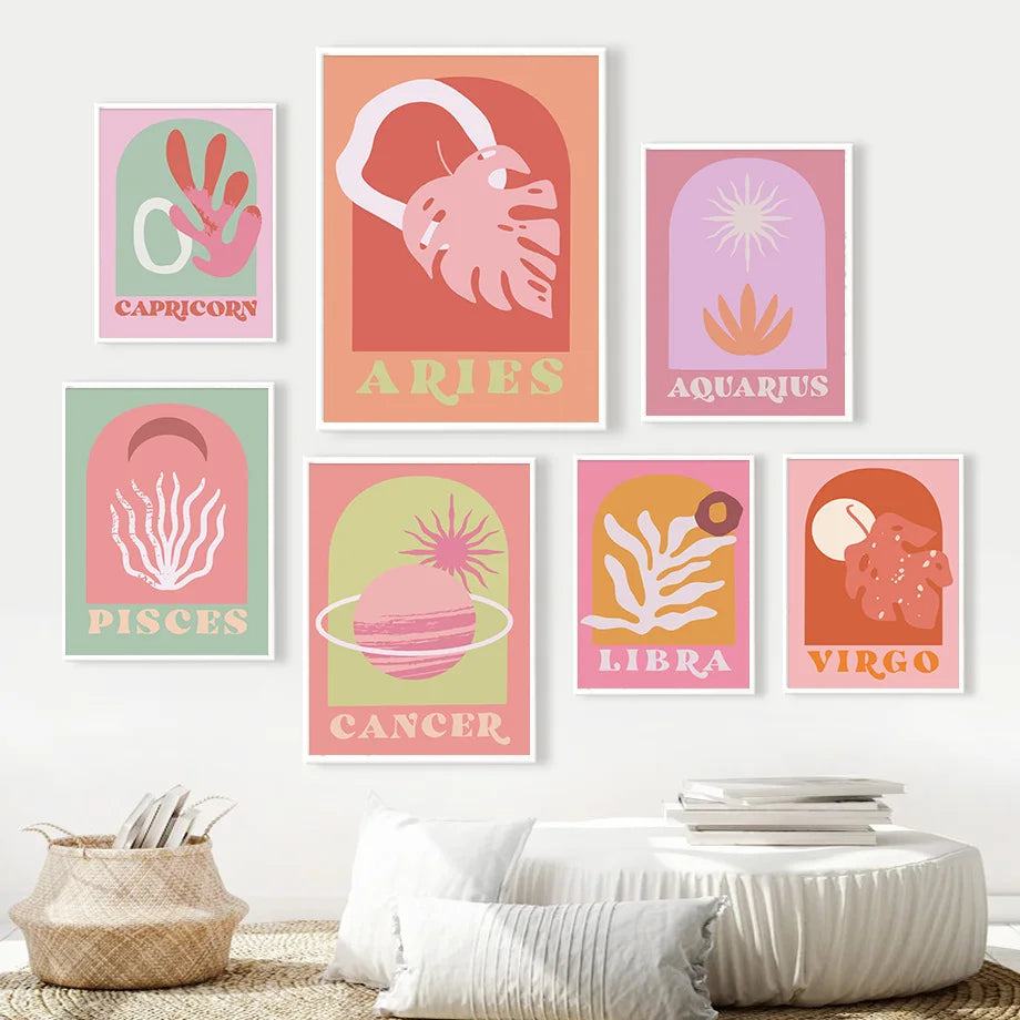 Zodiac Star Sign Botanical Plant Print - Wall Art from Dear Cece - Just £12.99! Shop now at Dear Cece