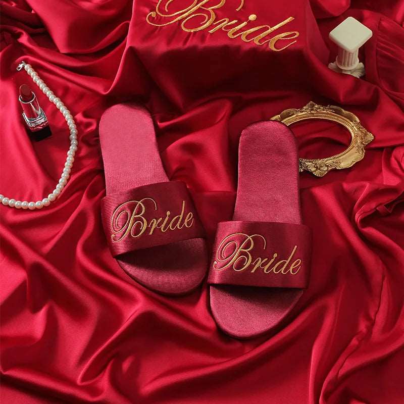 Bride Satin Embroidered Slippers - slippers from Dear Cece - Just £19.99! Shop now at Dear Cece