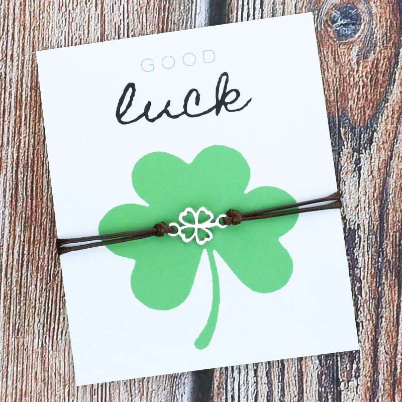 Good Luck Shamrock Wish Bracelet - Jewellery from Dear Cece - Just £6.99! Shop now at Dear Cece