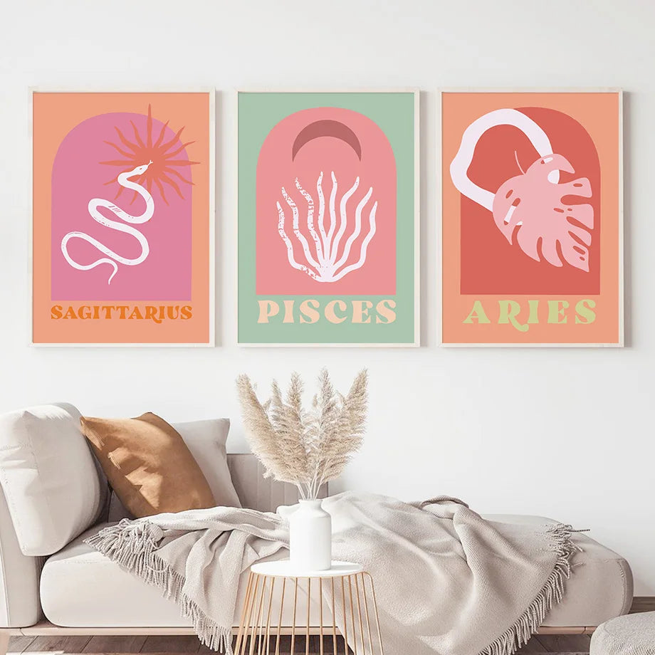Zodiac Star Sign Botanical Plant Print - Wall Art from Dear Cece - Just £12.99! Shop now at Dear Cece