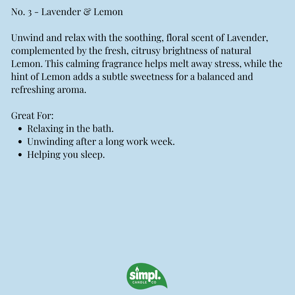 Simpl Candle Co - Lavender & Lemon Vegan Candle