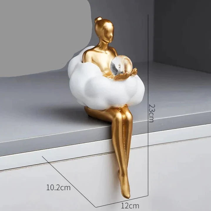 Cloud Girl Book Lovers Gold Figurine - Ornaments from Dear Cece - Just £24.99! Shop now at Dear Cece