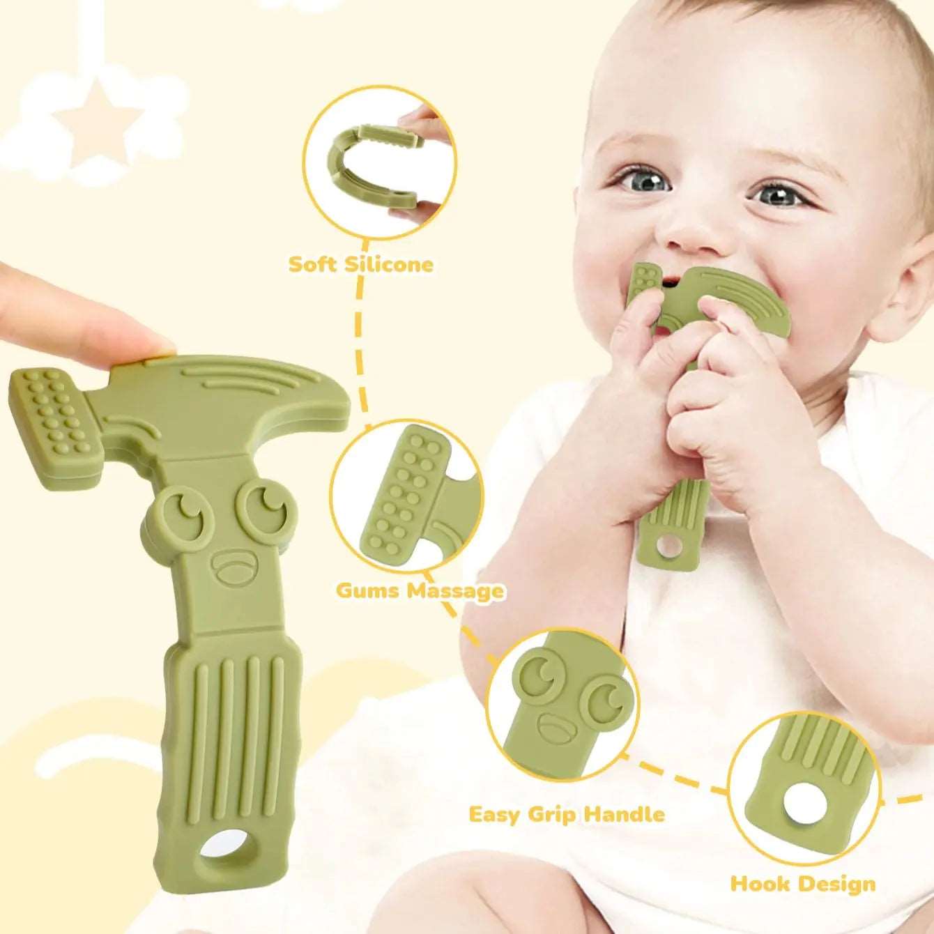 BPA Free Baby Silicone Toolbox Teething Toys features