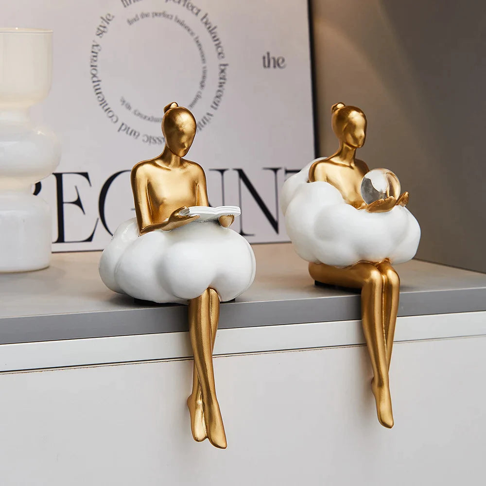 Cloud Girl Book Lovers Gold Figurine - Ornaments from Dear Cece - Just £24.99! Shop now at Dear Cece