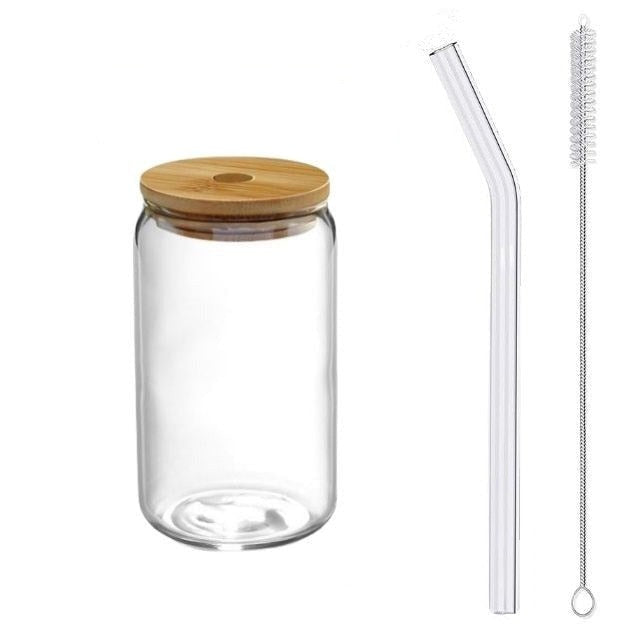 High Borosilicate Glass Cup With Bamboo Lid and Straw - Mugs from Dear Cece - Just £12.99! Shop now at Dear Cece