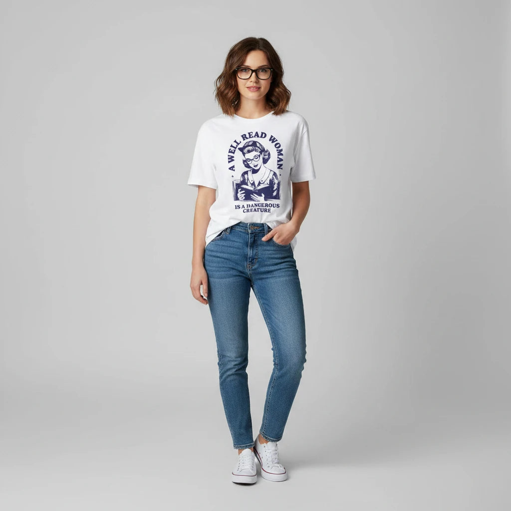 Well Read Woman Book Lovers T Shirt product shot