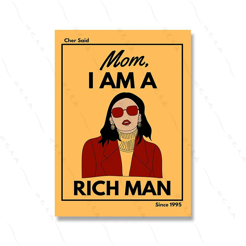 Cher Quote Mom I Am A Rich Man Canvas Art Print - Wall Art from Dear Cece - Just £17.99! Shop now at Dear Cece