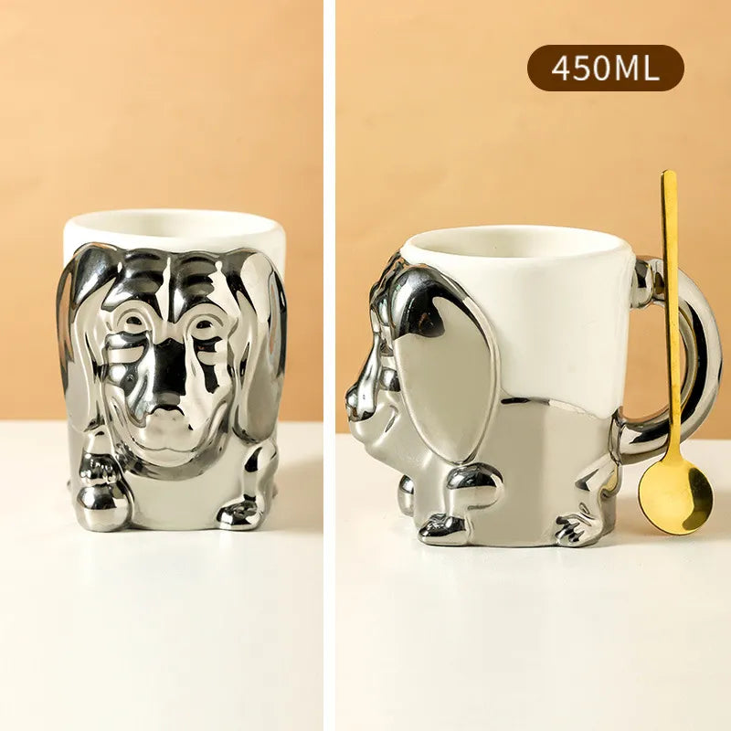 Gold Plated Dog Ceramic Mug - Mugs from Dear Cece - Just £22.99! Shop now at Dear Cece