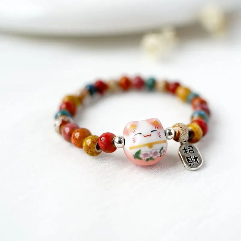 Chinese New Year Lucky Cat Beaded Bracelet - Bracelets from Dear Cece - Just £6.99! Shop now at Dear Cece