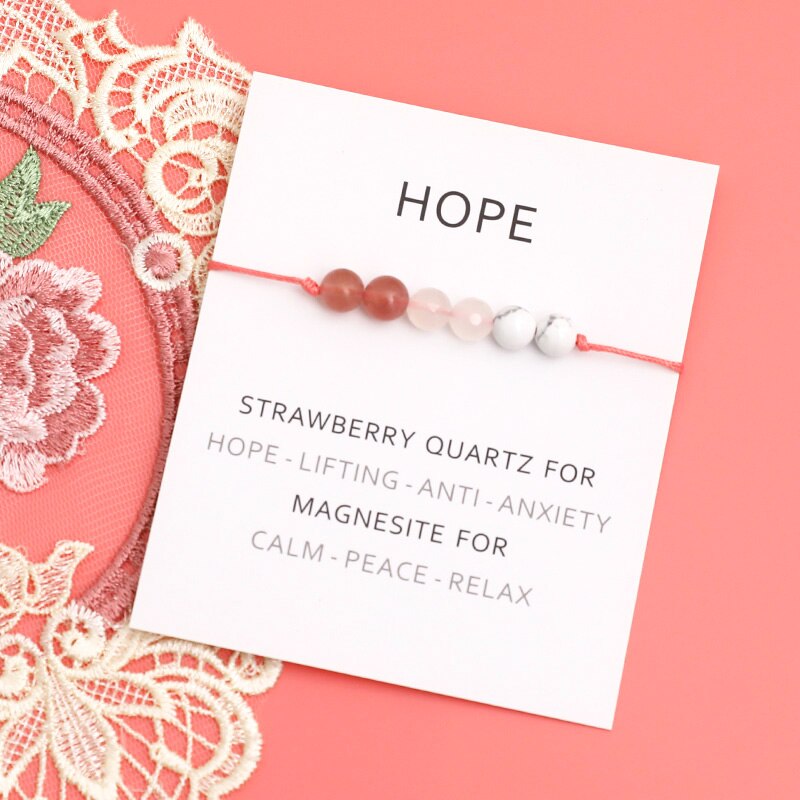 Hope Natural Healing Strawberry Quartz Bracelet - Jewellery from Dear Cece - Just £8.99! Shop now at Dear Cece