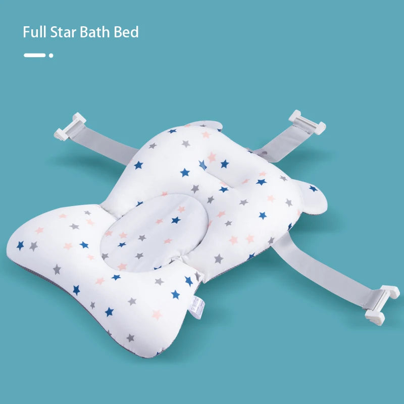 Baby bath bed with star pattern on a blue background