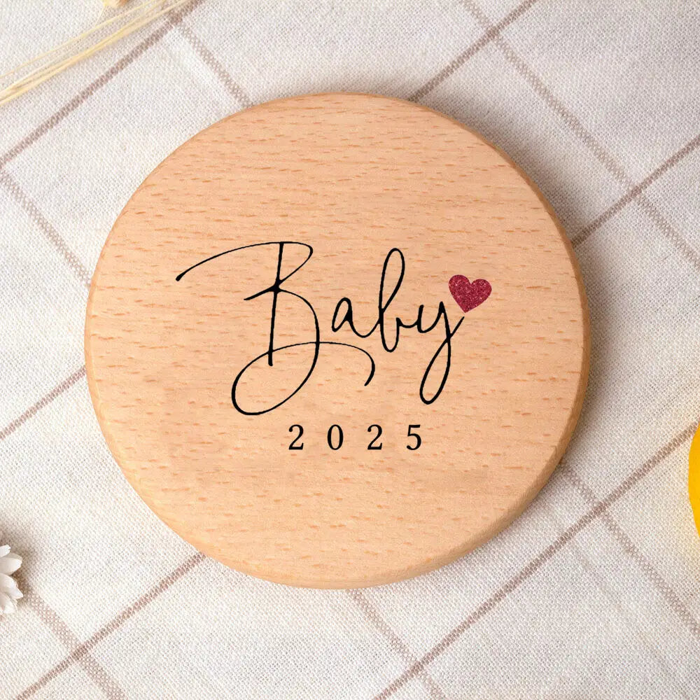 Baby 2025 Wooden Coaster Baby Birth Announcement