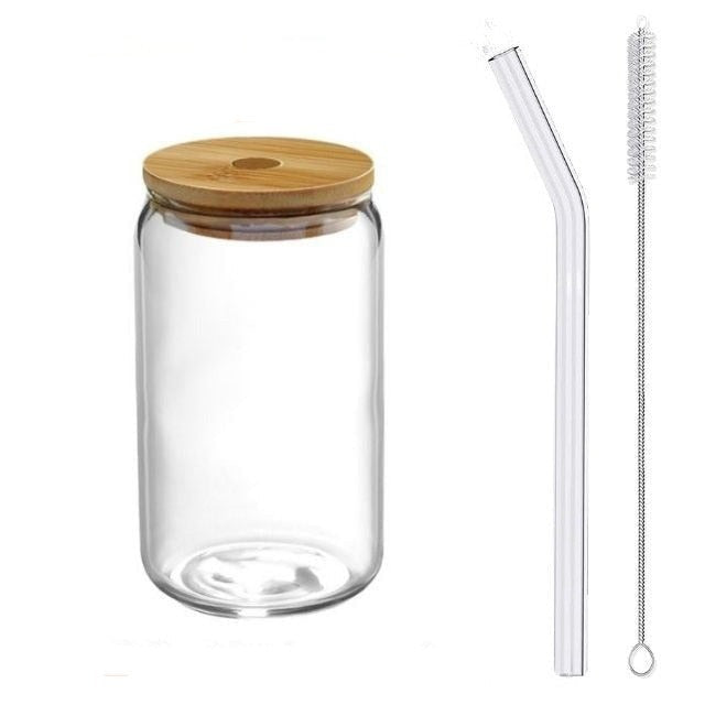 High Borosilicate Glass Cup With Bamboo Lid and Straw - Mugs from Dear Cece - Just £12.99! Shop now at Dear Cece