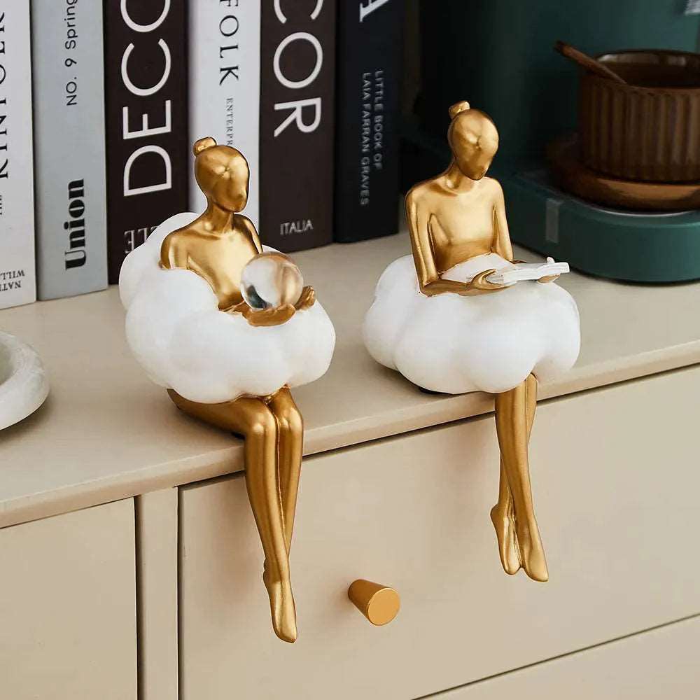 Cloud Girl Book Lovers Gold Figurine - Ornaments from Dear Cece - Just £24.99! Shop now at Dear Cece