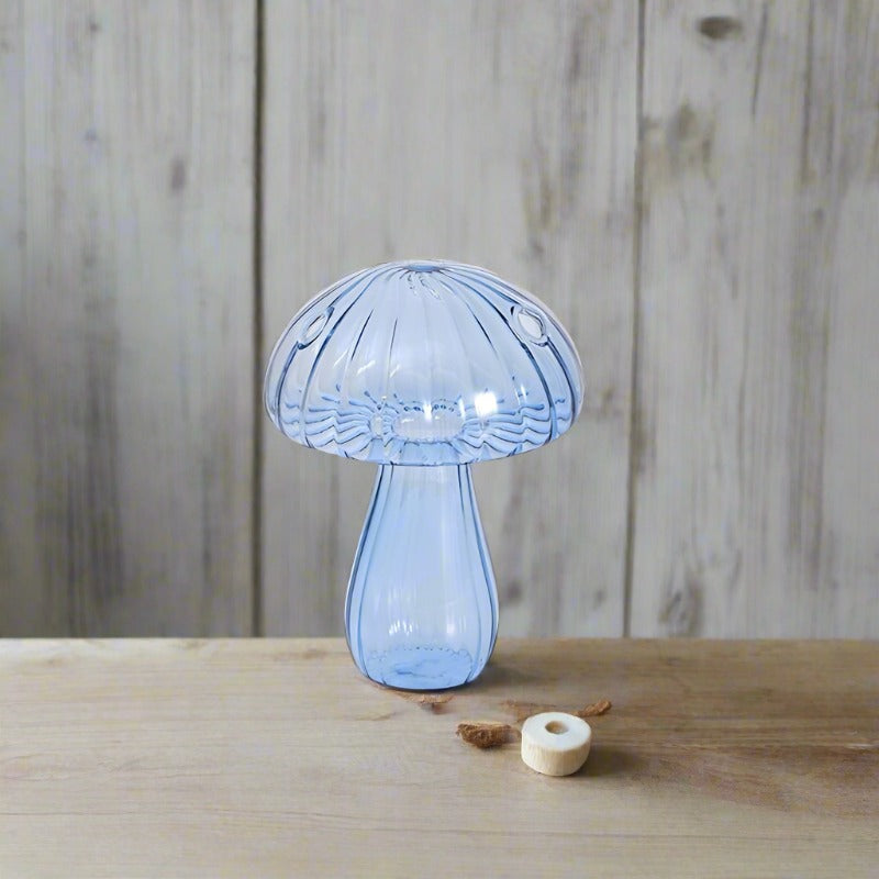 Blue mushroom vase