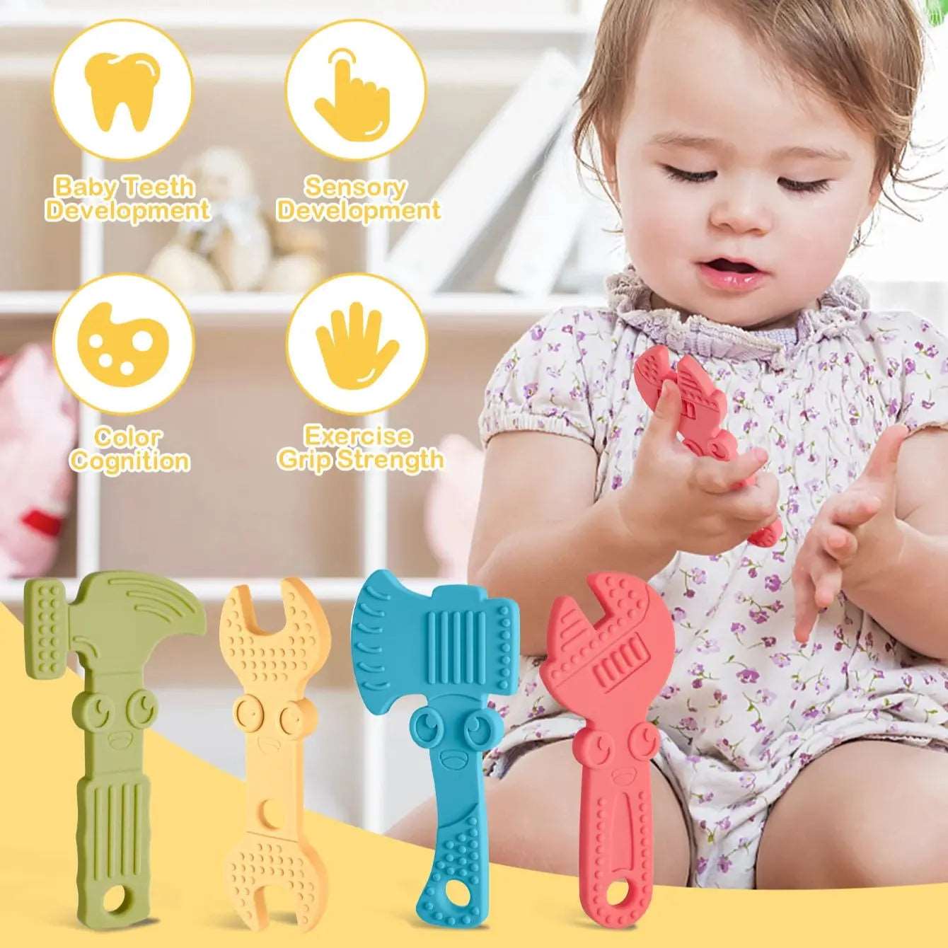 baby development BPA Free Baby Silicone Toolbox Teething Toys