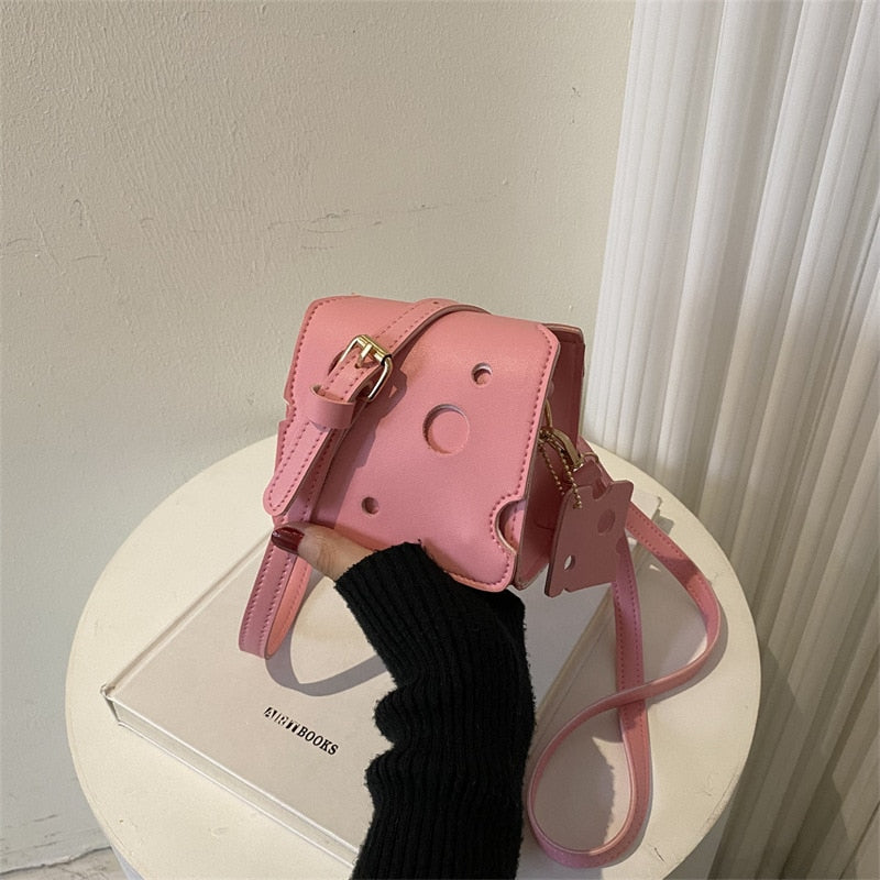 Cheese Shaped Mini PU Leather Bag - Bags