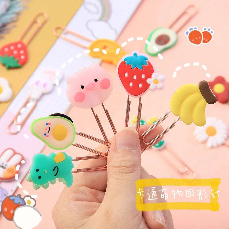 10 pcs set Cute Cartoon Fruit Animal Mini Paper Clips - Paper Clips from Dear Cece - Just £7.99! Shop now at Dear Cece
