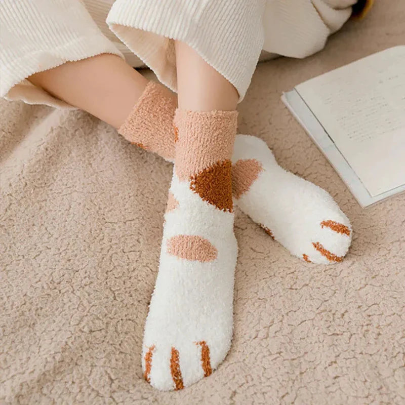 Plush Cat Paw Feet Cotton Socks - Socks from Dear Cece - Just £8.99! Shop now at Dear Cece