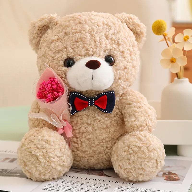 Beige teddy bear for valentines day
