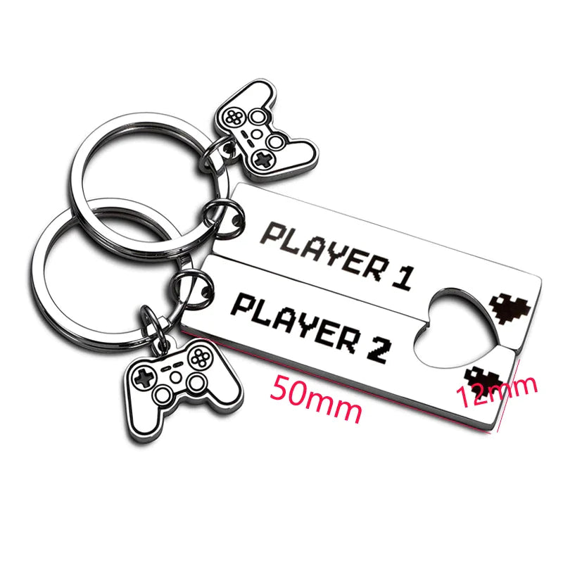 Gamer Couple Keychain Player 1 and Player 2 - His and Hers gift - Keychains from Dear Cece - Just £8.99! Shop now at Dear Cece