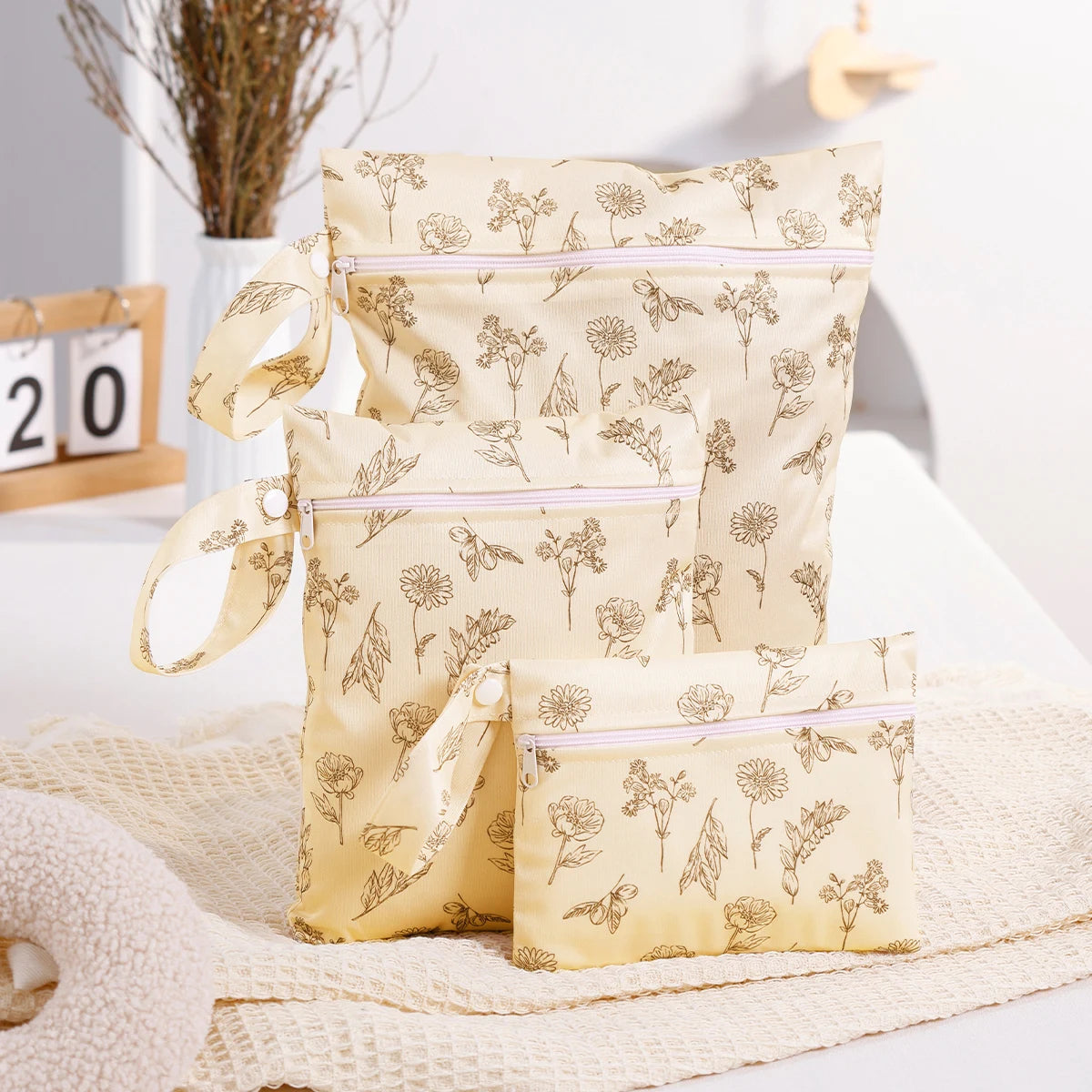 Recycled Fabric Waterproof Nappy Bag - 3PCS Set