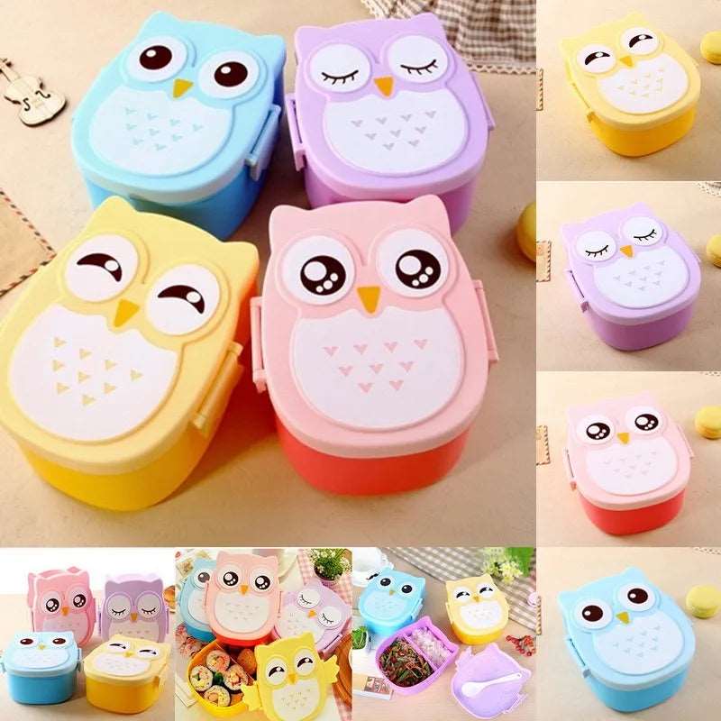 Cute Cartoon Owl Kids Lunch Box