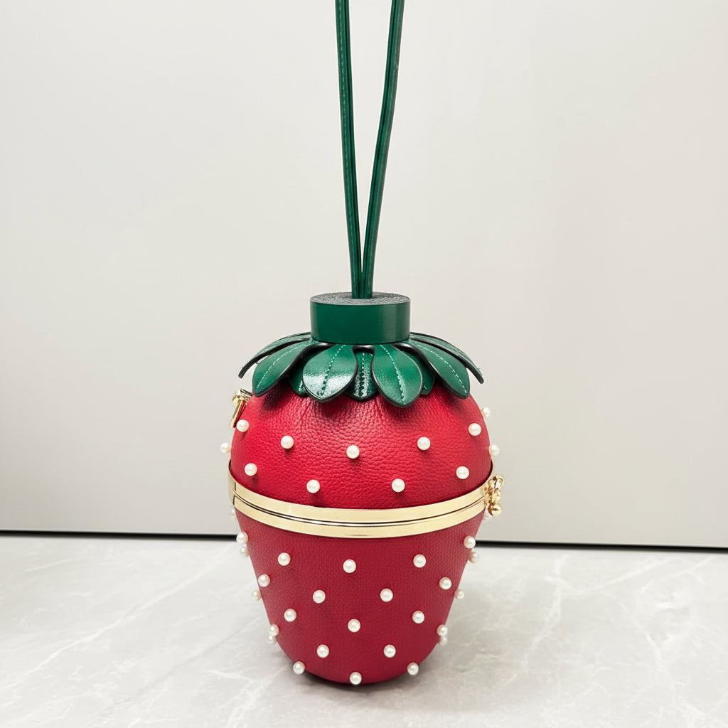 Strawberry Evening Clutch Bag Statement Mini Handbag