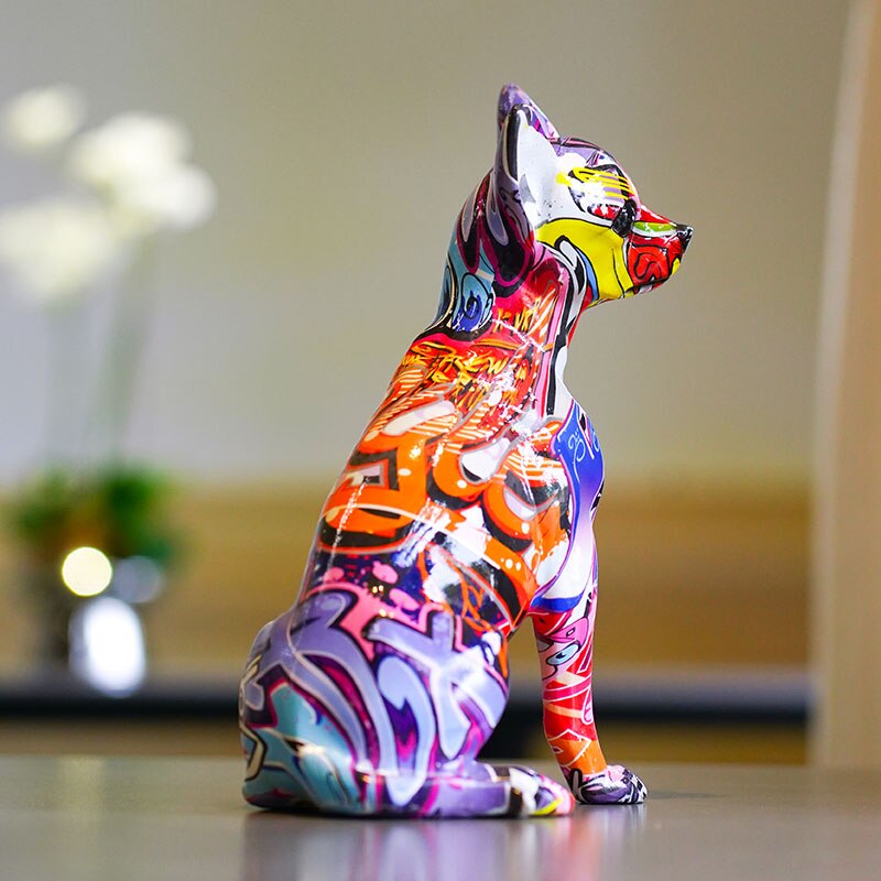 Resin Graffiti Chihuahua Dog Figurine - Ornaments from Dear Cece - Just £44.99! Shop now at Dear Cece