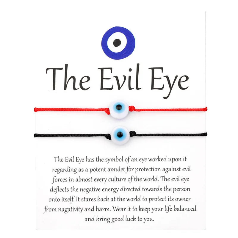 Turkish Blue Evil Eye Rope Bracelet For Protection