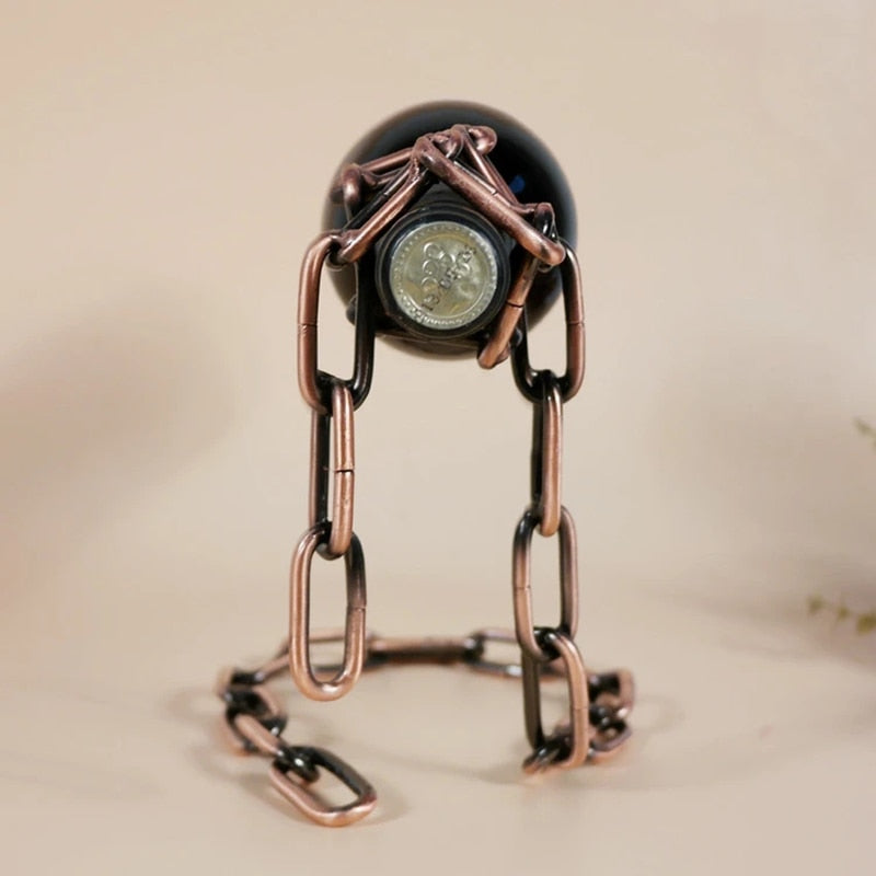 Gravity Defying Iron Chain Wine Bottle Stand - Wine Racks from Dear Cece - Just £24.99! Shop now at Dear Cece