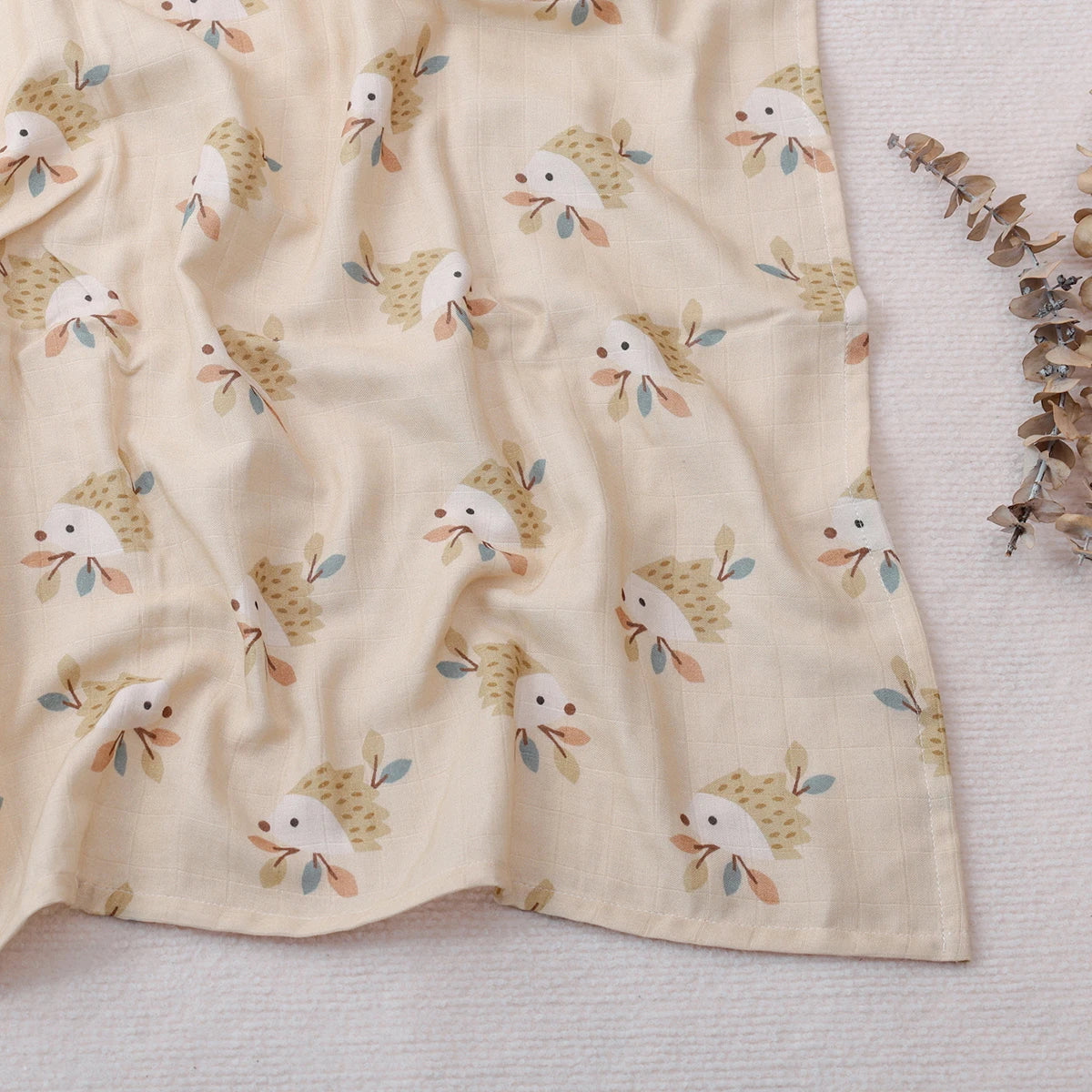 Fabric with duck pattern on a neutral background