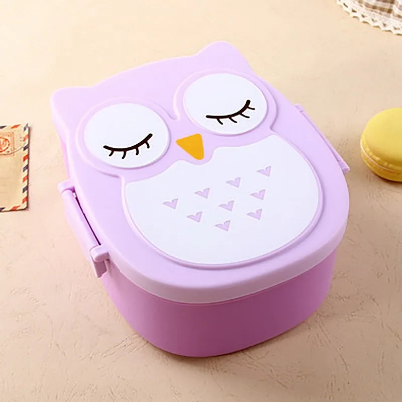 purple owl lunch box