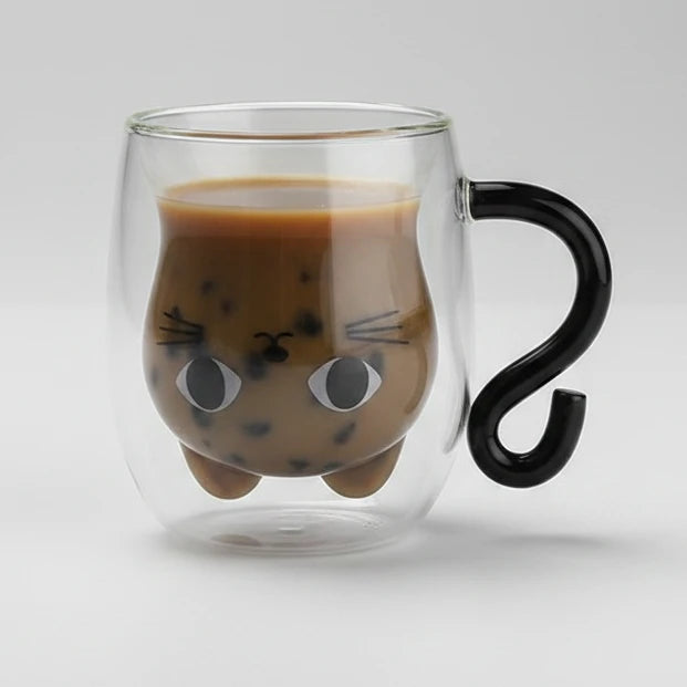 Cartoon Upside Down Cat Glass Mug - Mugs from Dear Cece - Just £18.99! Shop now at Dear Cece