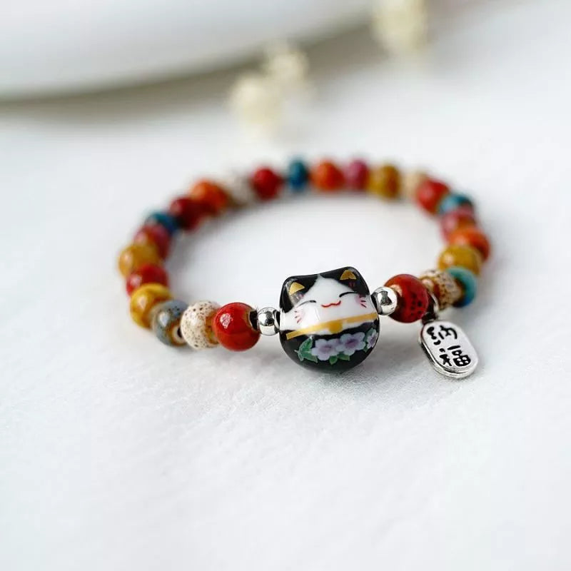 Chinese New Year Lucky Cat Beaded Bracelet - Bracelets from Dear Cece - Just £6.99! Shop now at Dear Cece