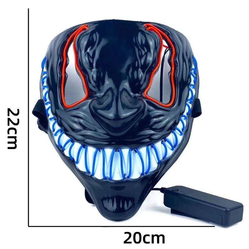 Halloween Neon Venom Glowing LED Mask